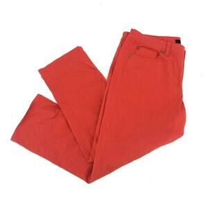 Calvin Klein Women's Bootcut Jeans Size 14 Red Stretch Mid Rise Zipper Fly